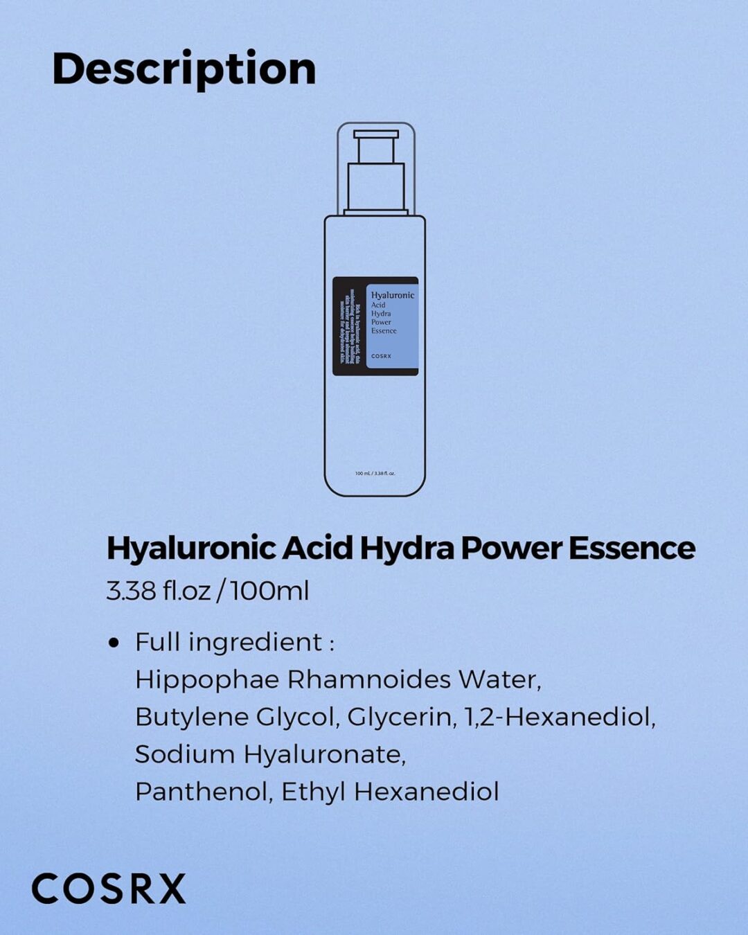 COSRX Hyaluronic Acid Hydra Power Essence Description COSRX Hyaluronic Acid Hydra Power Essence