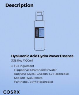 COSRX Hyaluronic Acid Hydra Power Essence Description COSRX Hyaluronic Acid Hydra Power Essence