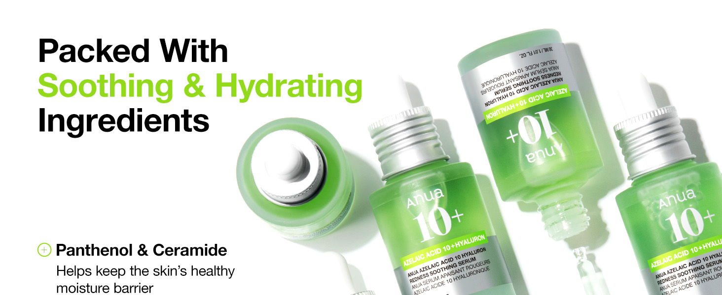 ANUA Azelaic Acid 10 Hyaluron Redness Soothing Serum Packed with Soothing Hydrating Ingredients ANUA Azelaic Acid 10 Hyaluron Redness Soothing Serum