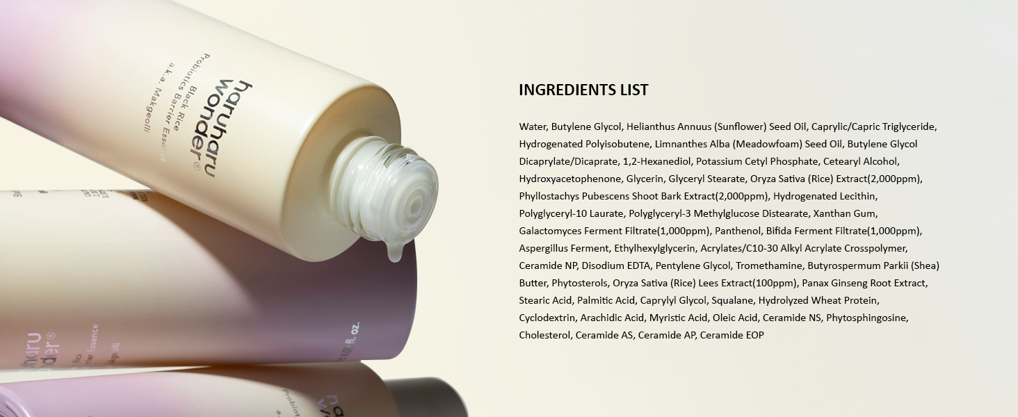 Haruharu Wonder Black Rice Probiotics Barrier Essence Ingredients Haruharu Wonder Black Rice Probiotics Barrier Essence