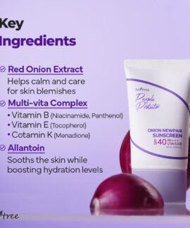 ISNTREE Onion Newpair Sunscreen SPF 40 PA Key Ingredients ISNTREE Onion Newpair Sunscreen SPF 40 PA+++