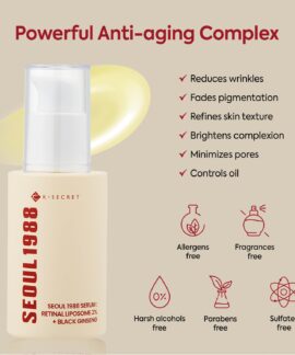 K SECRET SEOUL 1988 Serum Retinal Liposome 2 Black Ginseng Powerful Anti aging Complex K-SECRET SEOUL 1988 Serum : Retinal Liposome 2% + Black Ginseng