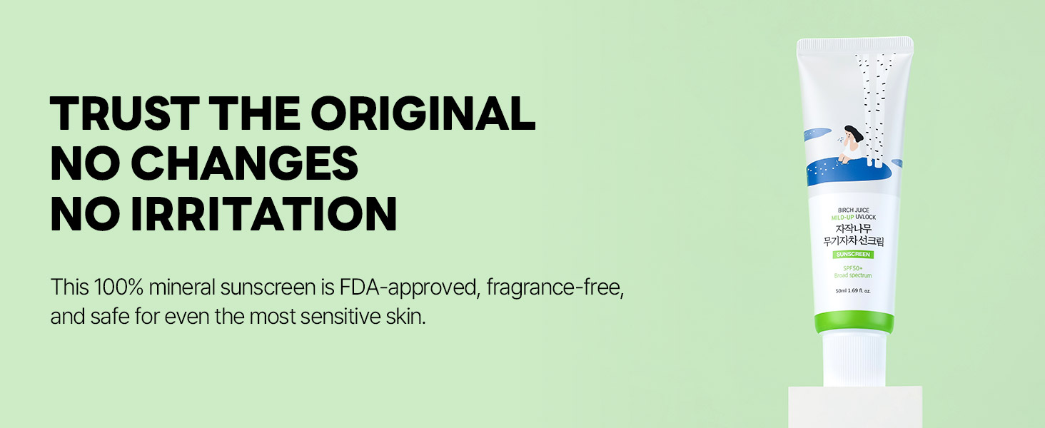 Round Lab Birch Mild Up Sunscreen UVLock SPF 50 Broad Spectrum Trust the Original Round Lab Birch Mild-Up Sunscreen UVLock SPF 50+ Broad Spectrum