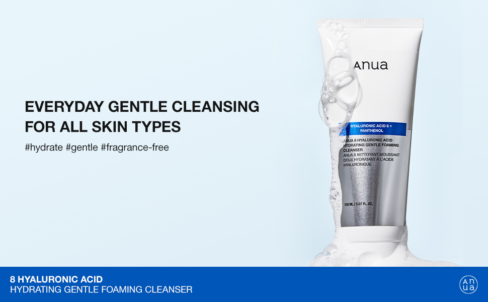 Anua 8 Hyaluronic Acid Hydrating Gentle Foaming Cleanser Overview 1 ANUA 8 Hyaluronic Acid Hydrating Gentle Foaming Cleanser